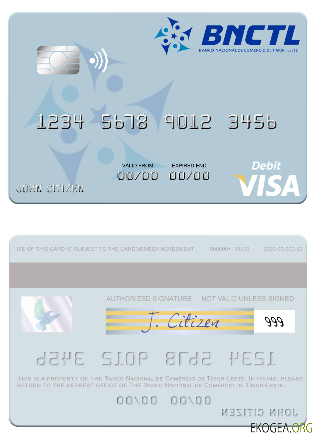 Timor Leste Banco Nacional de Comércio de Timor Leste carte de débit visa